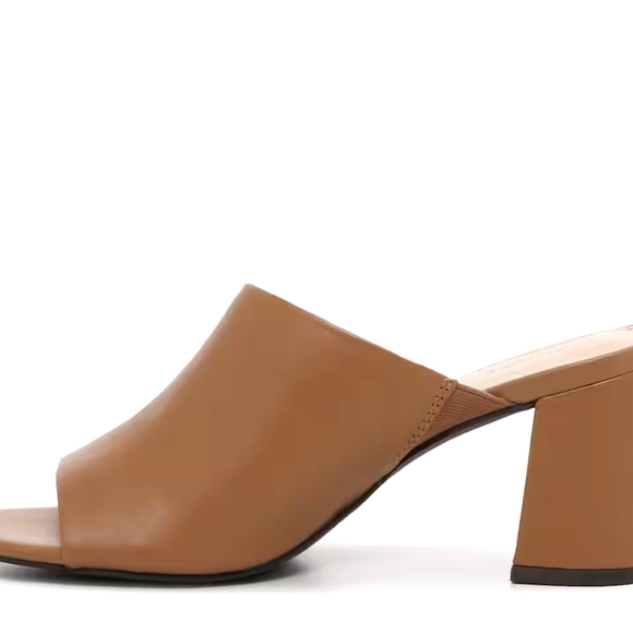 Adrienne Vittadini Faux Leather Block Heel Open Toed Mule Sandal - Picture 3 of 7